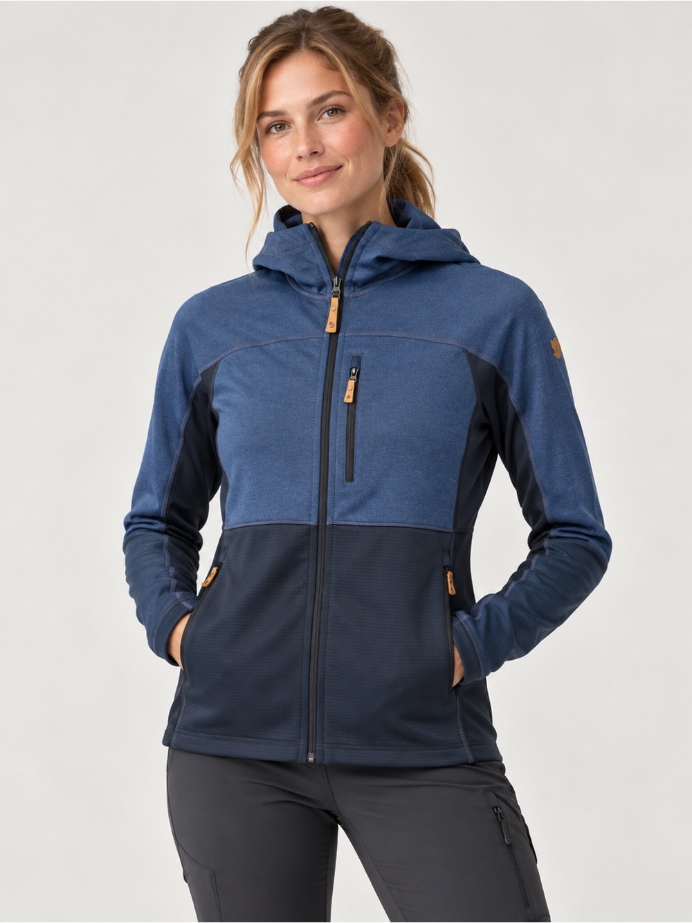 Fjallraven Abisko Trail Fleece Women Small Blue NWT Hooded Full Zip Jacket